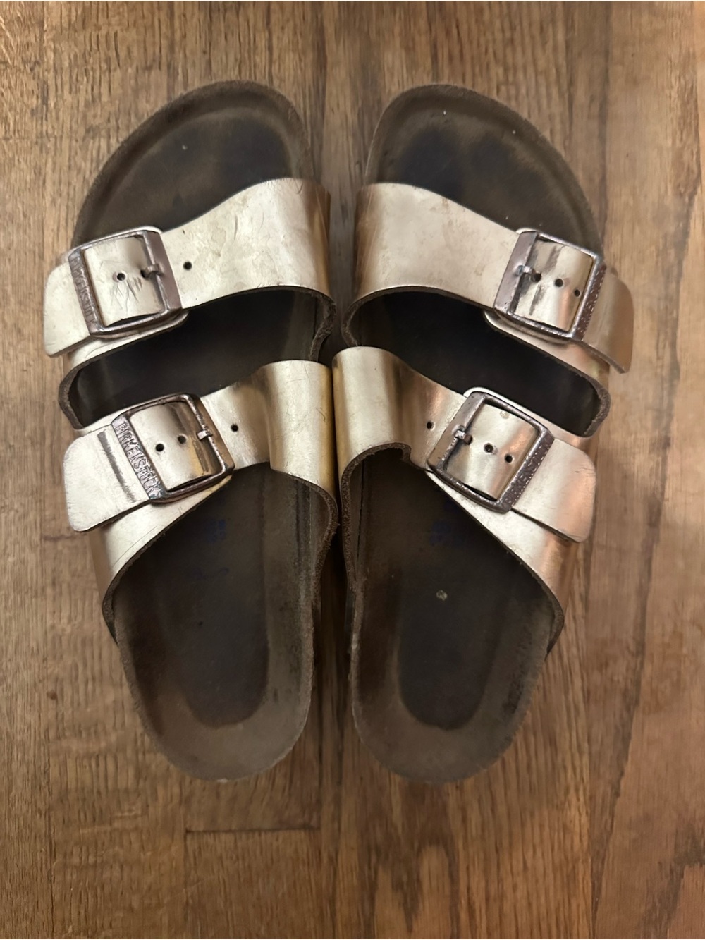 Birkenstock Brown Leather Slide Sandals